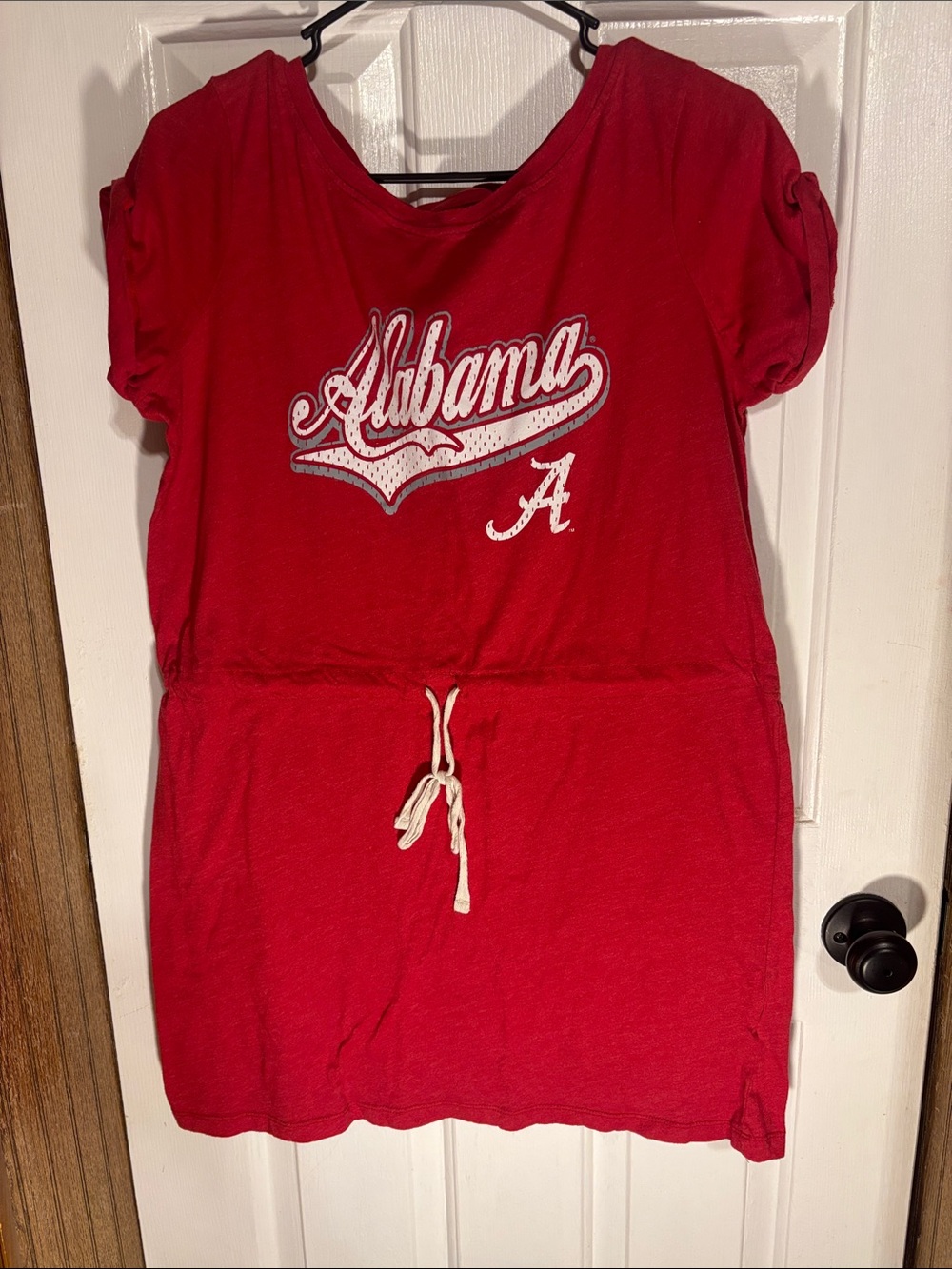 Knights Apparel Red Mini Dress with White Drawstring